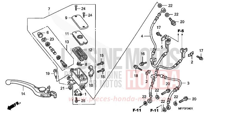 FRONT BRAKE (CB1300A/CB1300SA) for CB1300 Super Bold'or ABS PEARL SUNBEAM WHITE (NHA66KF) from 2008